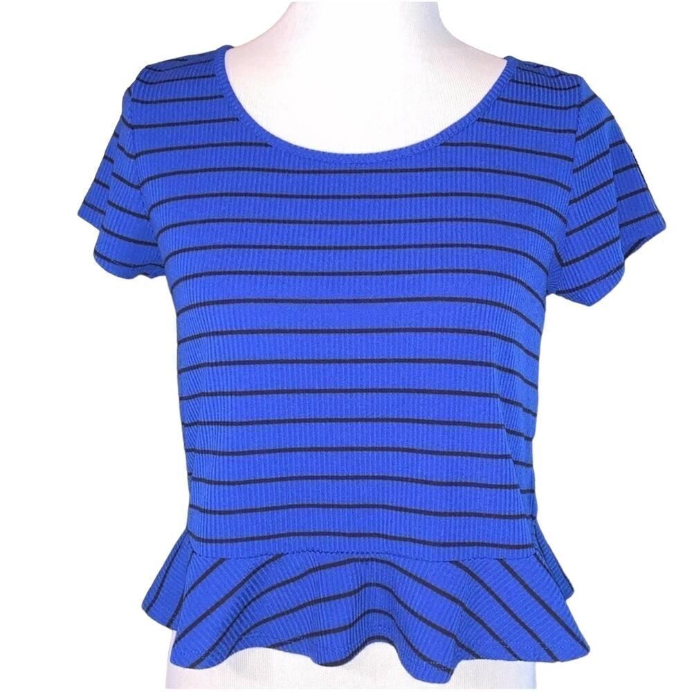Anthropologie Takara Cropped Ruffle Top Sz Med